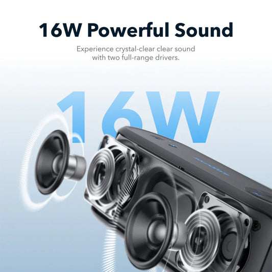 Anker Soundcore Select 3 Black – 16W Bluetooth Speaker with BassUp™, 20-Hour Battery, and IPX7 Waterproofing
