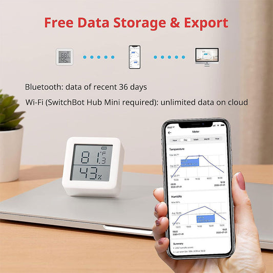 SwitchBot Thermometer Hygrometer Hub Mini Smart Remote – Accurate Home Climate Monitoring