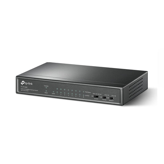 TP-Link TL-SF1009P 9-Port 10/100Mbps Desktop Switch with 8-Port PoE+ | 65W Budget, Extend Mode, Priority Mode