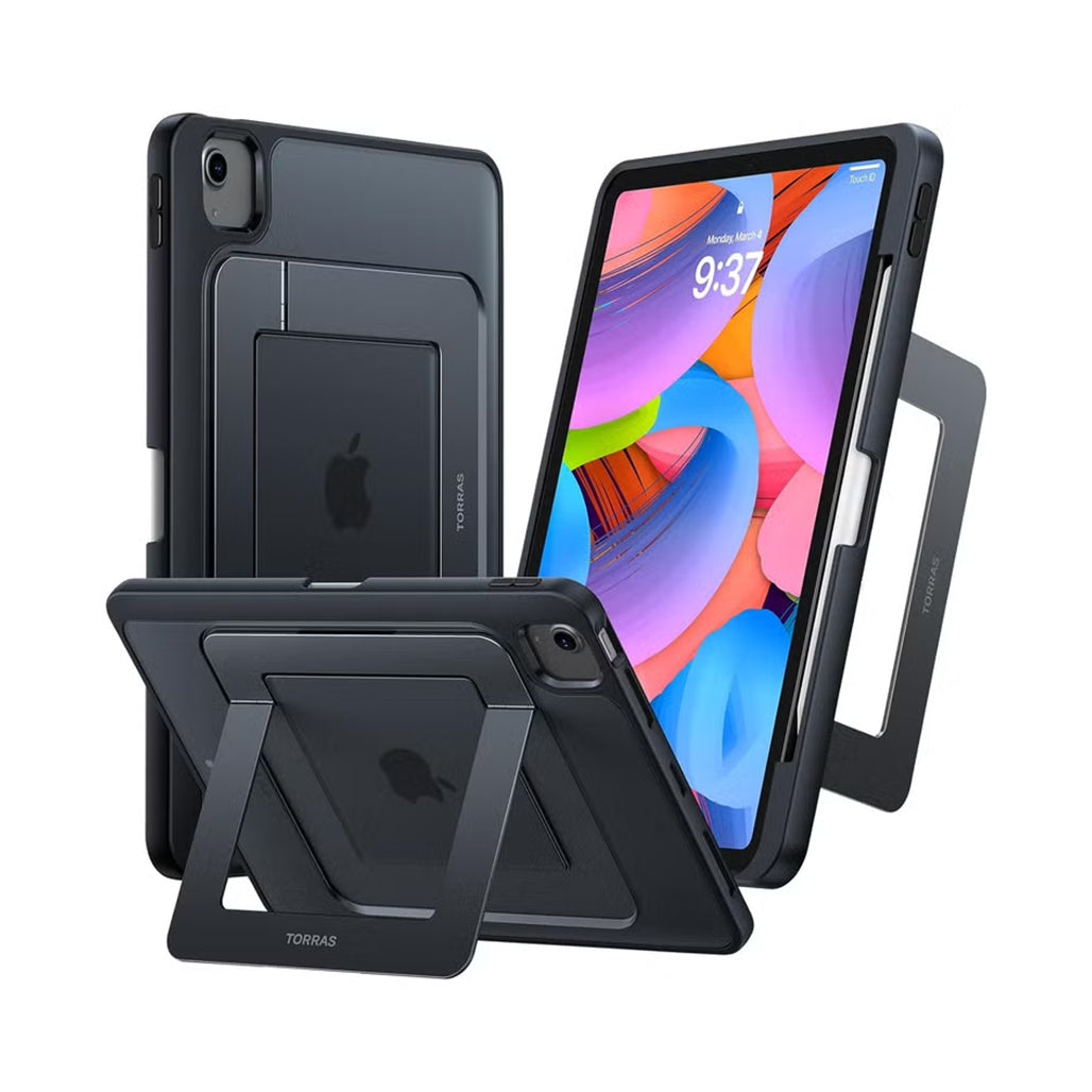 Torras Ostand Case for iPad Air 5th Generation | Adjustable Dual Stand, Pencil Holder, Military-Grade Protection