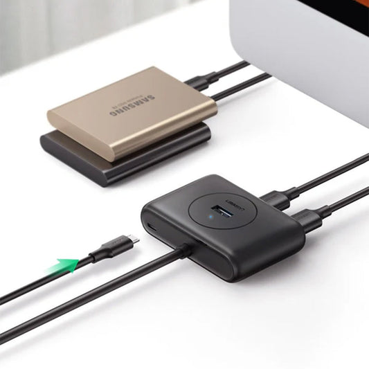 UGREEN 4-in-1 USB 3.0 Data Hub – SuperSpeed 5Gbps, 4 Port USB Expander for PC and Laptop