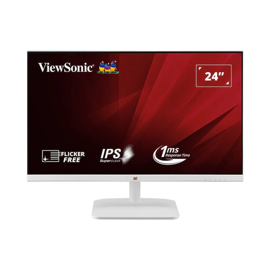 ViewSonic VA2432-H-W 24” Full HD 1080p Frameless IPS Monitor – High-Performance Display with Low Blue Light, Flicker-Free Technology, and Wide Viewing Angles