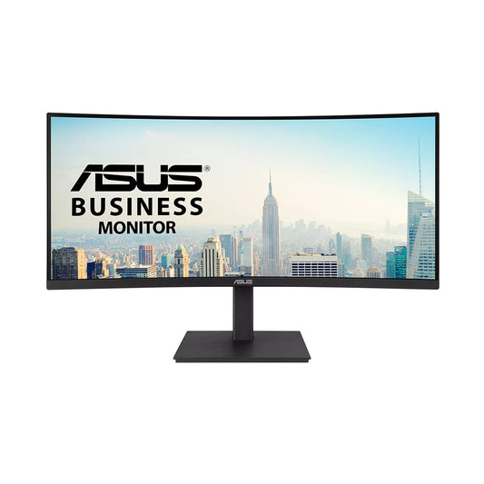ASUS VA34VCPSR 34” Curved USB-C Docking Monitor – WQHD 100Hz, HDR10, RJ45 LAN, 96W Power Delivery, Eye Care, Built-in Speakers