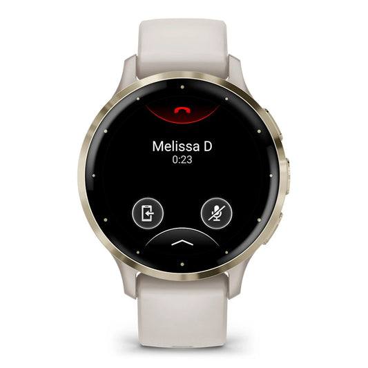 Garmin Venu® 3S - Soft Gold Stainless Steel Bezel with Ivory Case and Silicone Band