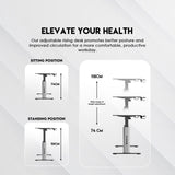 Fantech WS414 Adjustable Height Desk with Sturdy Steel Frame and Powerful Electric Motor