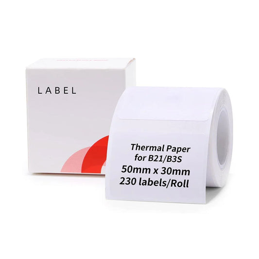 NIIMBOT White Labels 50x30mm – 230 Pieces for B21 and B3S Label Printers