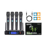 Bomge V-410 Professional 4-Channel Wireless Microphone System with Long Range, XLR and 1/4’’ Outputs – Ideal for Weddings, Parties, and Conferences