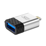 XO Adapter NB186 USB-A to Lightning Adapter, Silver – Charging and Data Transmission for Smartphones, Tablets, and Laptops