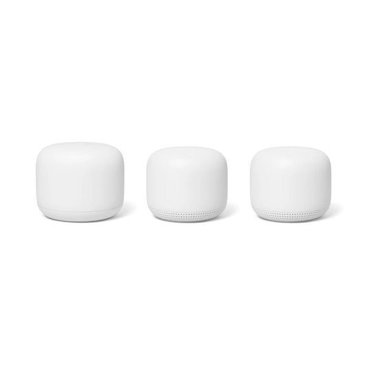 Google Nest Wifi Router and Two Points (Snow) - Whole Home Coverage and Smart Speakers