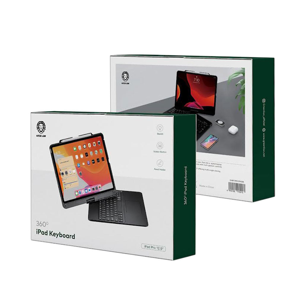Green Lion 360° iPad Keyboard 500mAh for IPad Pro 12.9"- Black from Green Lion sold by 961Souq-Zalka