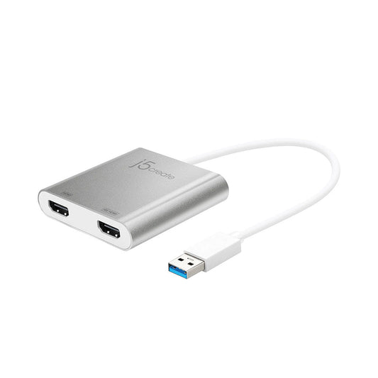 J5Create USB 3.0 to Dual HDMI™ Multi-Monitor Adapter JUA365 - 4K & 2K Display Support, External Video Card