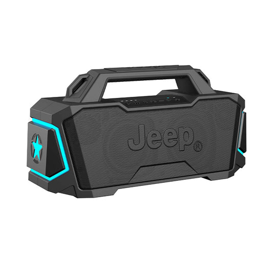 JEEP JP SW003 Outdoor Bluetooth Speakers with Microphone - 40W Dual Drivers, RGB Lighting, IPX5 Waterproof, 12000mAh Power Bank, and Multiple Playback Modes