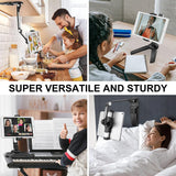 AboveTek Kitchen Tablet Stand - Adjustable 360° Mount with Camera Adapter for iPad, iPhone, and More