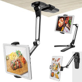 AboveTek Kitchen Tablet Stand - Adjustable 360° Mount with Camera Adapter for iPad, iPhone, and More