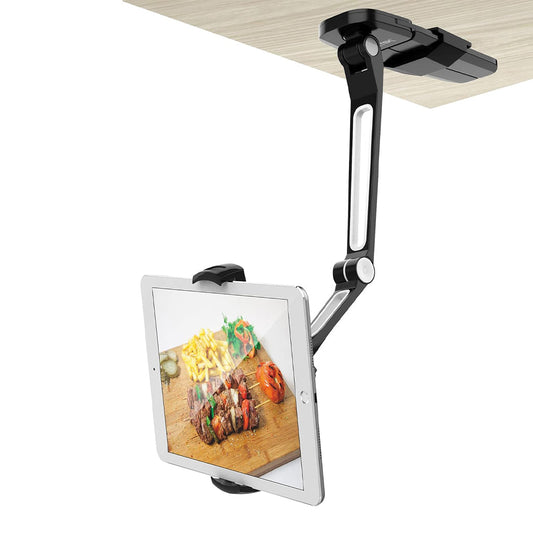AboveTek Kitchen Tablet Stand - Adjustable 360° Mount with Camera Adapter for iPad, iPhone, and More
