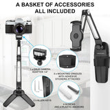 AboveTek Kitchen Tablet Stand - Adjustable 360° Mount with Camera Adapter for iPad, iPhone, and More