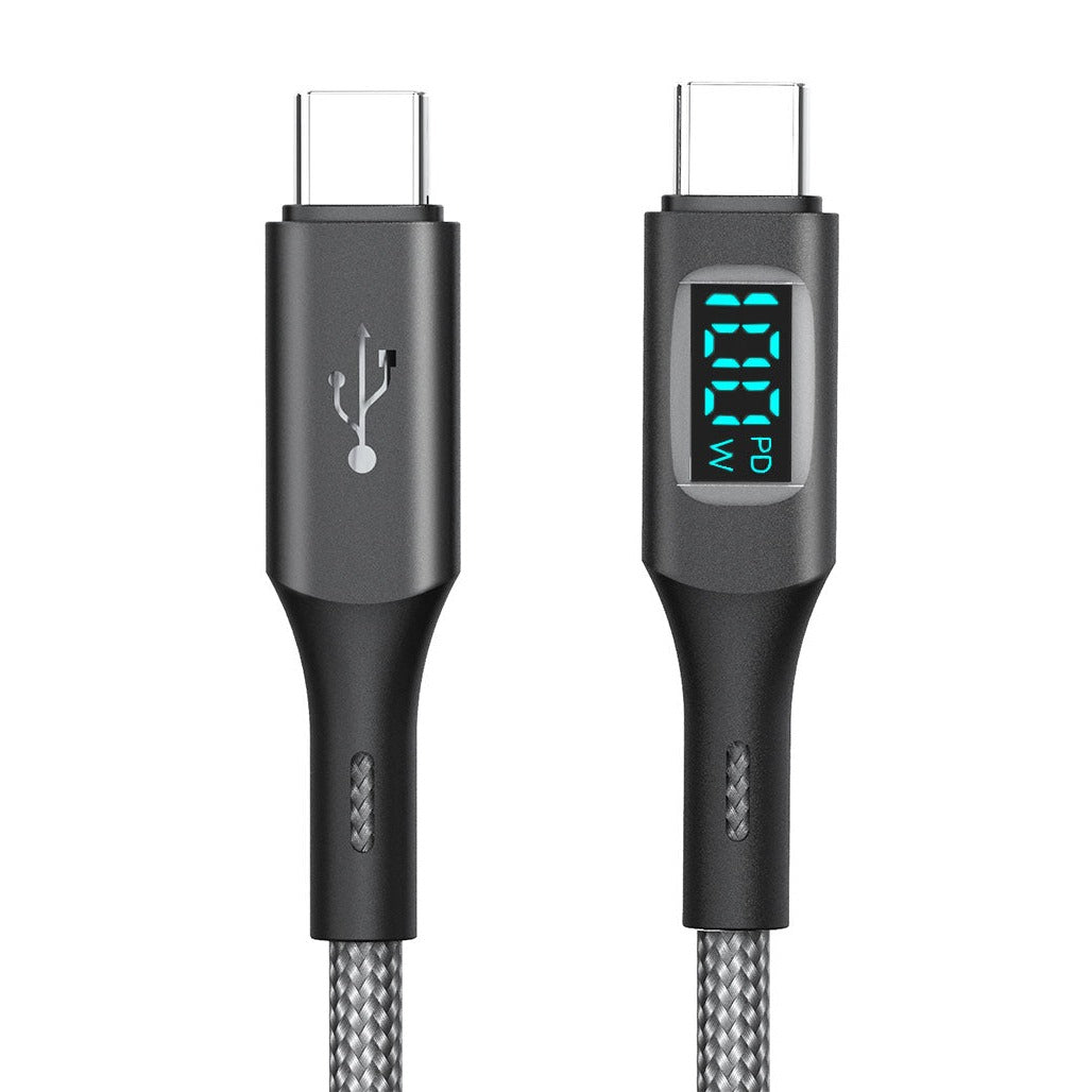 Moxom 100W 1.5m Type-C to Type-C Cable with Charging Status Mini-Display - Fast Charging Cable with Intelligent Sensor
