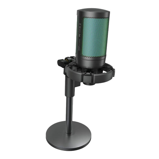 Porodo Gaming Professional RGB Condenser Microphone with Extension Stand - Black