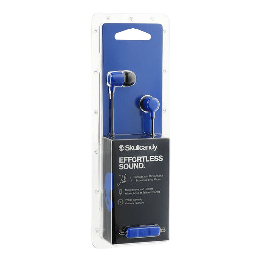 Skullcandy Jib In-Ear Earbuds with Microphone - Blue | Supreme Sound, Noise Isolation, Comfortable Fit