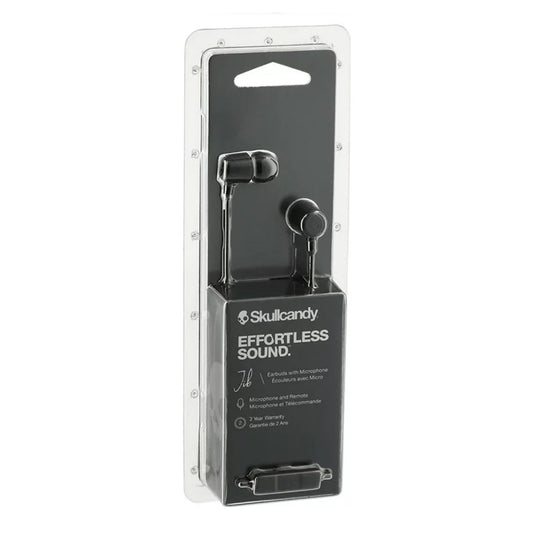 Skullcandy Jib In-Ear Earbuds with Microphone - Black | Supreme Sound, Noise Isolation, Comfortable Fit