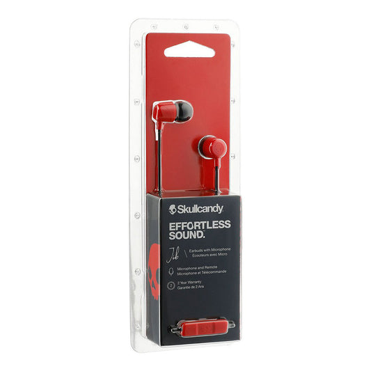 Skullcandy Jib In-Ear Earbuds with Microphone - Red | Superior Sound, Noise Isolation, Comfortable Fit