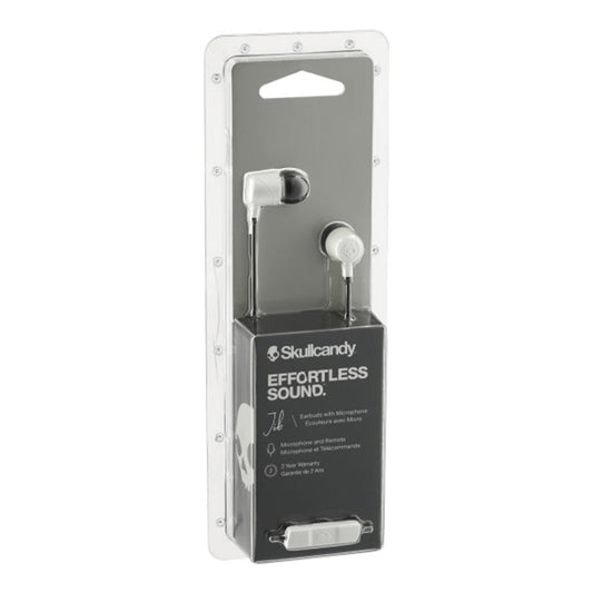Skullcandy Jib In-Ear Earbuds with Microphone - White | Supreme Sound, Noise Isolation, Comfortable Fit