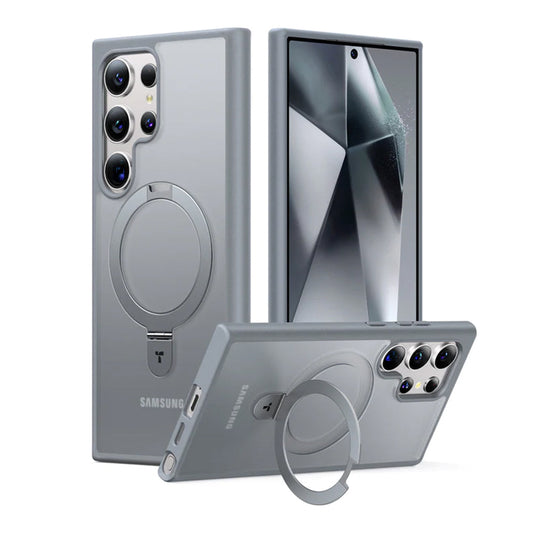 Torras Guardian Ostand Case for Samsung S24 Ultra | Halbach Array Tech, Flexible Stand, Military-Grade Protection