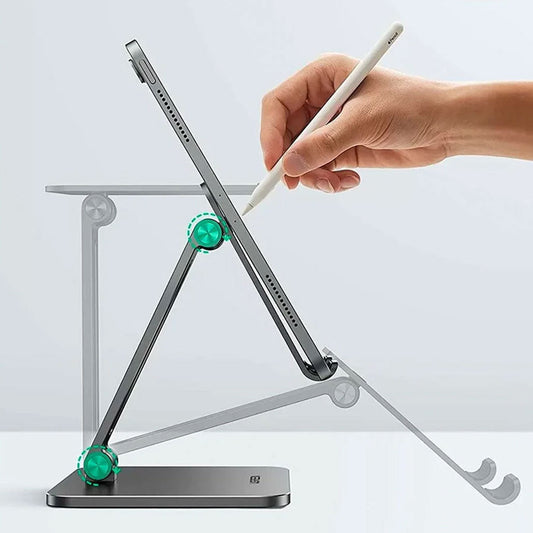 UGreen LP134 Foldable Metal Tablet Stand - Grey | Adjustable Aluminum Holder for Tablets and Smartphones