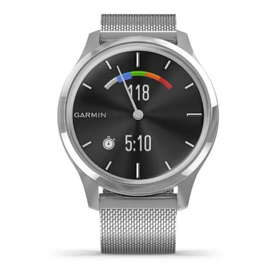 Garmin vívomove Luxe Silver Stainless Steel Case with Silver Milanese Band