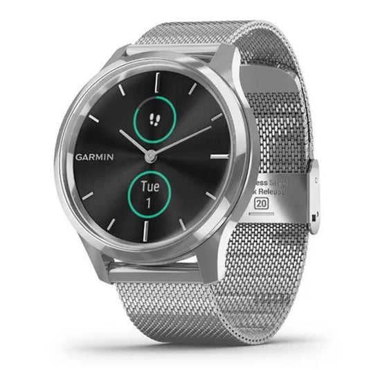 Garmin vívomove Luxe Silver Stainless Steel Case with Silver Milanese Band